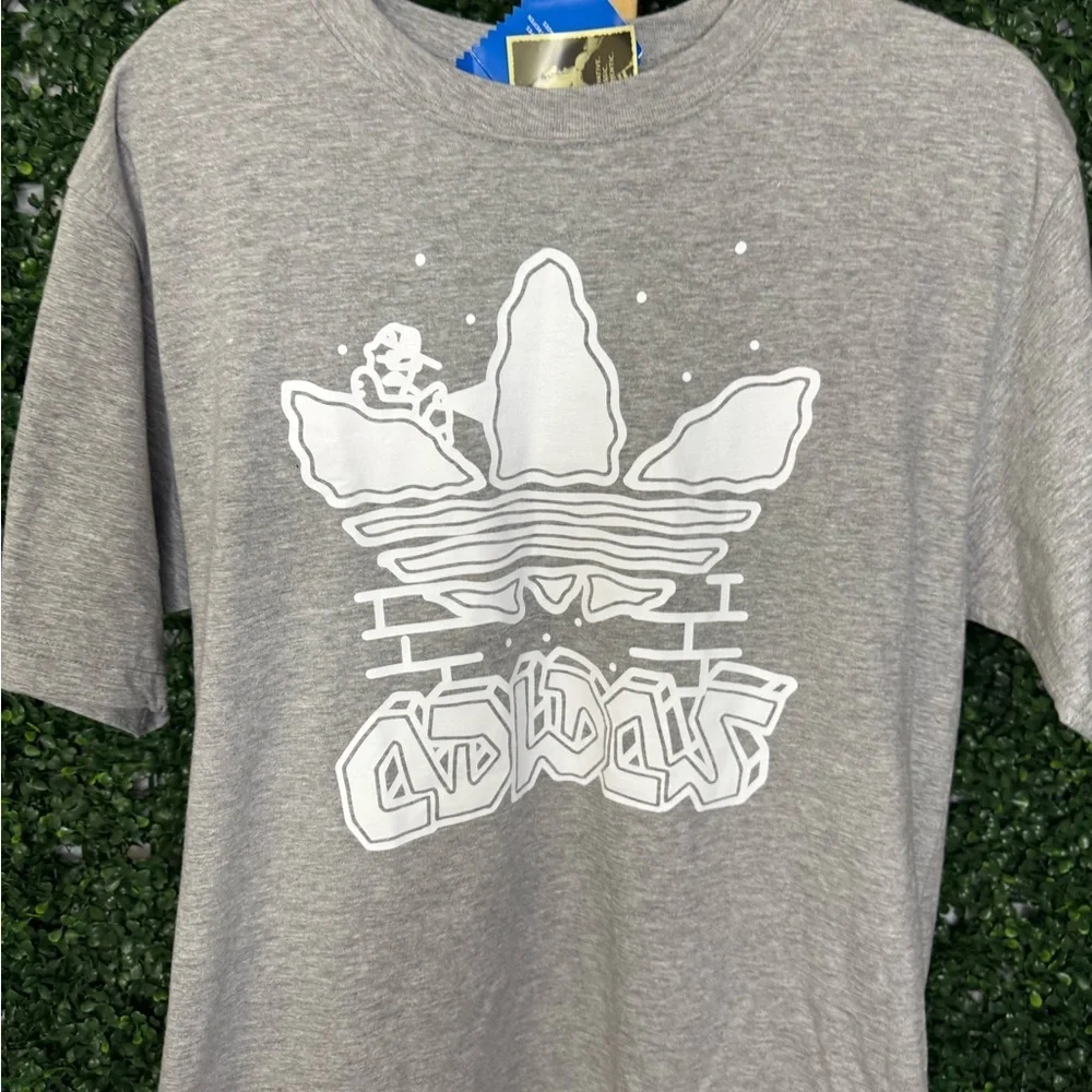 adidas Mens Gray Graphic Tee